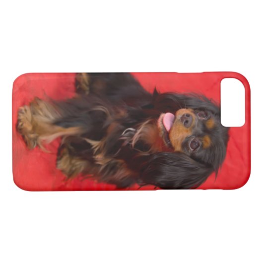 Noir Tan Cavalier King Charles coque iphone (Dos (Horizontal))