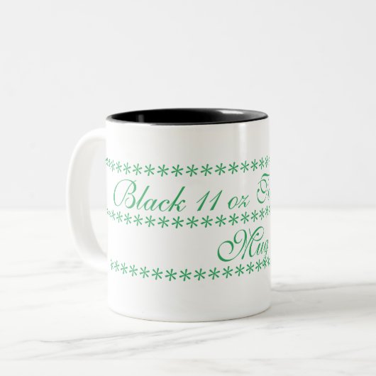 Noir tasse à deux tons de 11 onces (Devant gauche)