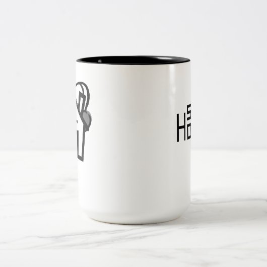 Noir tasse à deux tons de 15 onces (Centre)