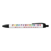 Noir Teacher Cute Couleur Crayon Monogramme Stylo (Haut)