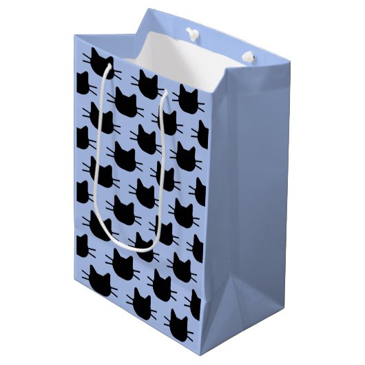 Noir Tête de chat Silhouette Répéter Sac cadeau Mo (Devant Angle)