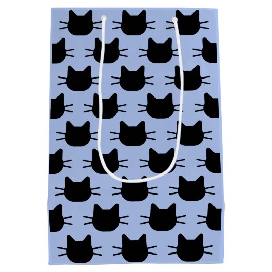 Noir Tête de chat Silhouette Répéter Sac cadeau Mo (Dos)