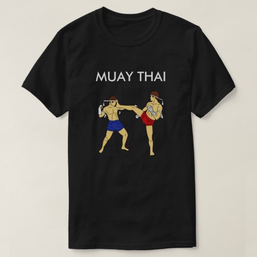 Noir thaïlandais du T-shirt de Muay (Teep au (Design devant)