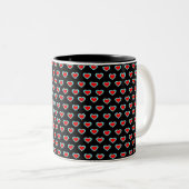 Noir - Tri Coeurs de couleur Mug classique, 325 ml (Devant droit)
