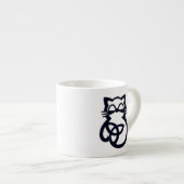 Noir Trinity Knot Celtic Cat Espresso Mug (Devant droit)