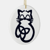 Noir Trinity Knot Celtic Cat Ornement (Droite)