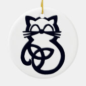 Noir Trinity Knot Celtic Cat Ornement (Dos)