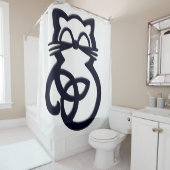 Noir Trinity Knot Celtic Chat Douche Rideau (En situation)