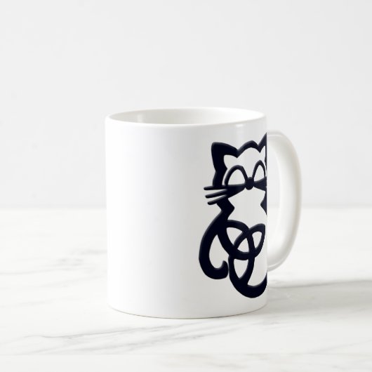 Noir Trinity Knot Celtic Chat Mug (Devant droit)
