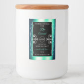 Noir Turquoise Étiquettes Diamants Coeurs et logo (Devant)