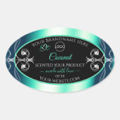 Noir Turquoise Étiquettes Diamants Coeurs et logo (Devant)