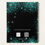 Noir turquoise monogramme vert initiales 2025 (Dos)