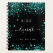 Noir turquoise monogramme vert initiales 2025 (Devant)