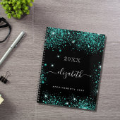 Noir turquoise monogramme vert initiales 2025