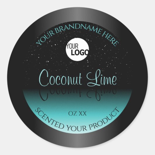 Noir Turquoise Ombre Étiquettes de produits Soft P (Devant)