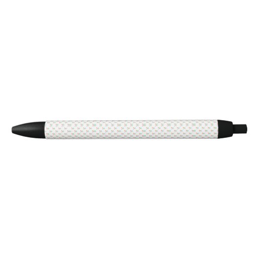 Noir Un stylo à bille avec un corps texturé blanc (Devant)