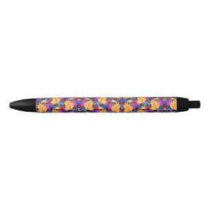 Noir Un stylo avec un motif coloré