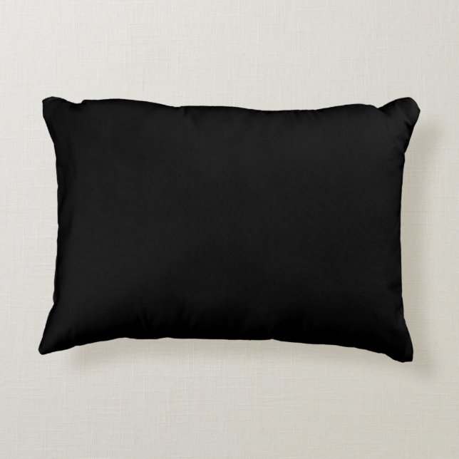 noir uni couleur uni coussin (Dos)