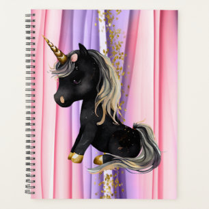 Noir Unicorne oreilles roses