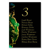 Noir Vert Bronze Mariage Réception Numéro de table (Dos)