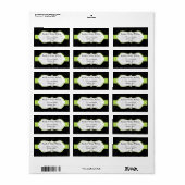 noir vert, étiquette d'adresse de retour (Feuille entière)