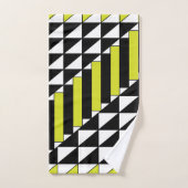 Noir Vert Moderne Triangle Rectangle Géométrique (Serviette à main)
