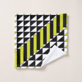 Noir Vert Moderne Triangle Rectangle Géométrique (Gant de toilette)