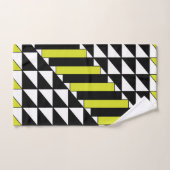Noir Vert Moderne Triangle Rectangle Géométrique (Serviette à main)