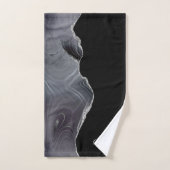 Noir violet moderne élégant Monogramme (Serviette à main)