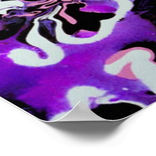 Noir, Violet, Rose et Blanc Design - Poster (Coin)
