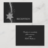 noires Silver Snowflakes mariage invitation (Devant / Derrière)