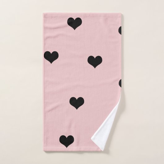 Noirs mignons élégants et rougissent motif rose de (Serviette à main)