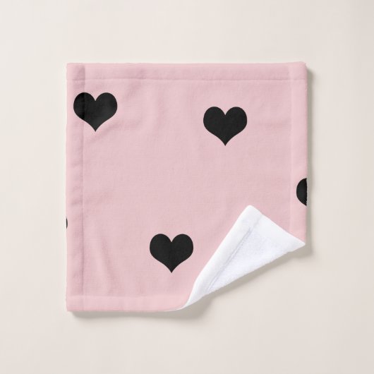 Noirs mignons élégants et rougissent motif rose de (Gant de toilette)