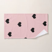 Noirs mignons élégants et rougissent motif rose de (Serviette à main)