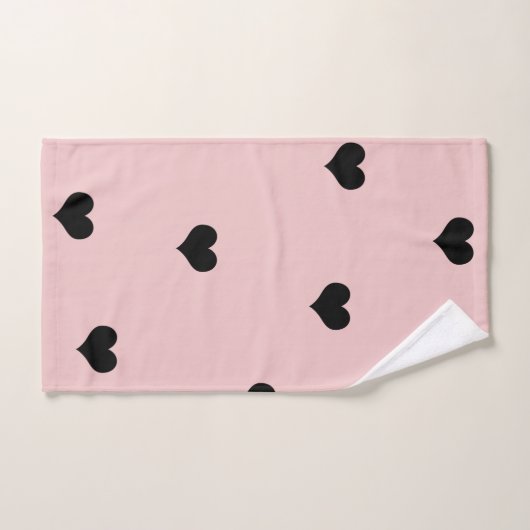 Noirs mignons élégants et rougissent motif rose de (Serviette à main)