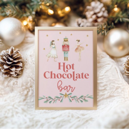 Noisette de Noël Hot Chocolat Bar Poster rose