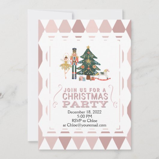 Noisette de Noël Pink Formes Invitation (Devant)