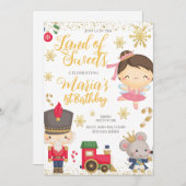 Noisette d'or Pays des douceurs Invitation d'anniv (Devant / Derrière)