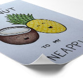 Noix de coco et ananas | Impression d'art de coupl (Coin)