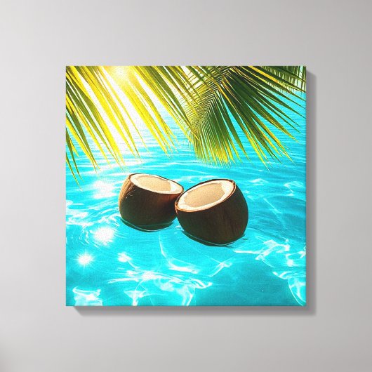 Noix de coco tropicales dans une impression sur to (Recto)