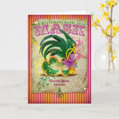 NOLA Collectie Mardi Gras Mask Kaart (Gele Bloem)