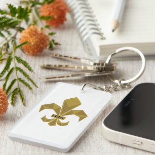 NOLA fans Enige Gelegenheid Gift FLeur-de-Lis Canv Sleutelhanger