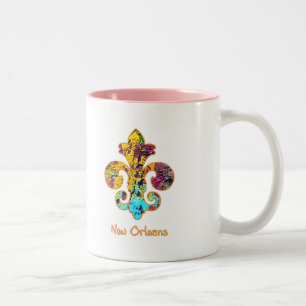 NOLA Fleur de lis (4) Tweekleurige Koffiemok