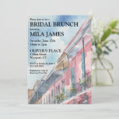 NOLA geïnspireerde bruids brunch uitnodiging (Staand voorkant)
