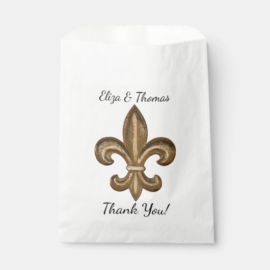 Nola Goud Frans Fleur De Lis Bruiloft Dank u Bedankzakje (Voorkant)