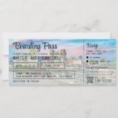 NOLA New Orleans Bestemming Boarding Pass Bruiloft Kaart (Voorkant)
