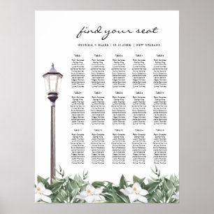 NOLA New Orleans Magnolia Bourbon Street Seat Poster