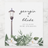 NOLA New Orleans Magnolia Mariage Étiquette à vin (Étiquettes simples)