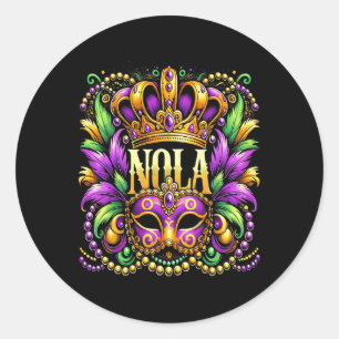 Nola New Orleans Mardi Gras 2025 Ronde Sticker