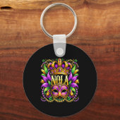 Nola New Orleans Mardi Gras 2025  Sleutelhanger (Voorkant)